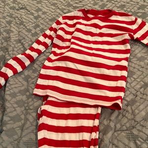 Pajama set red and white stripes